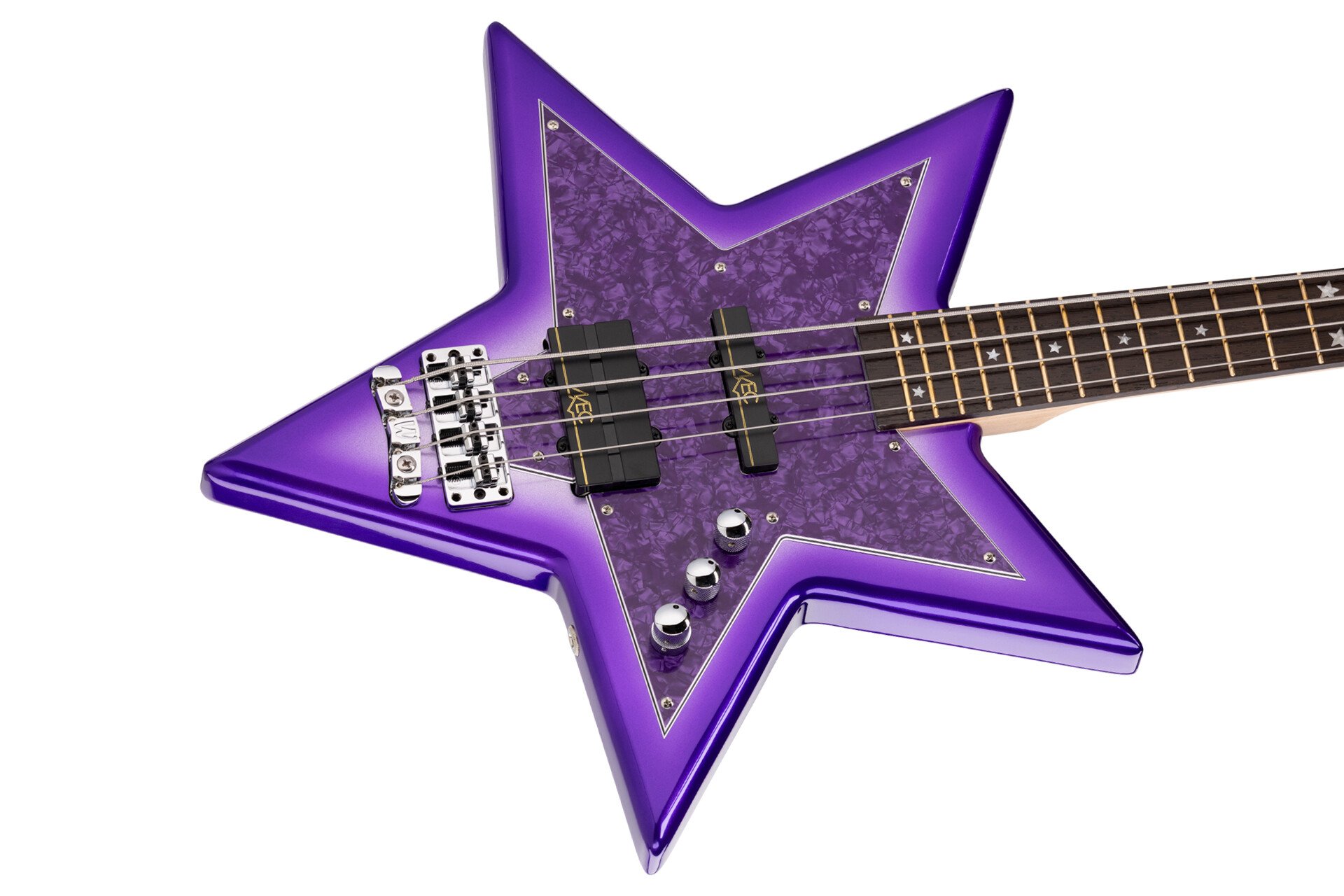RockBass Artist Line Bootsy Collins Space Bass, 4-String - Special Purple Bootsy Finish